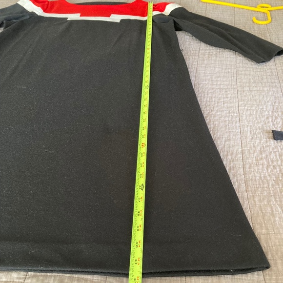 Vintage 1960s Sears Black Dress Blocked Red/White Knit Mod Dress SZ 14 - Picture 11 of 11